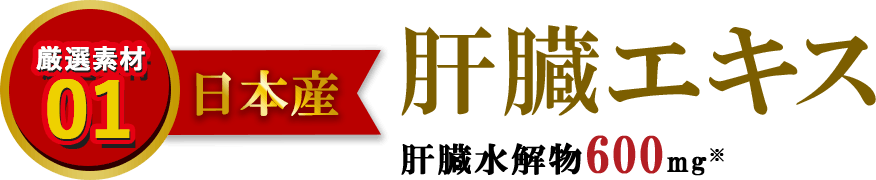 厳選素材01　日本産肝臓エキス　肝臓水解物600mg※