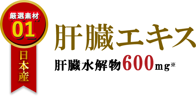厳選素材01　日本産肝臓エキス　肝臓水解物600mg※