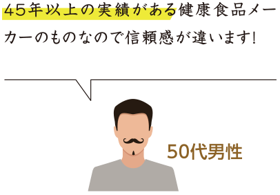 50年以上の実績がある健康食品メーカーのものなので信頼感が違います!