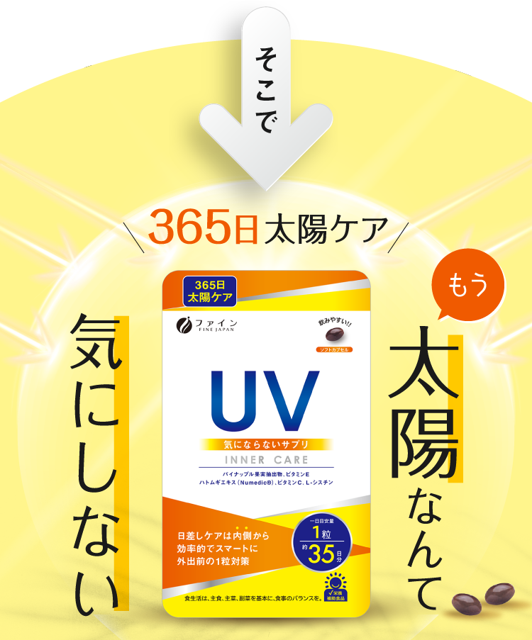 そこで365日太陽ケア。パワーアップして2020年2月リニューアル！！UV気にならない　で、もう太陽なんて気にしない